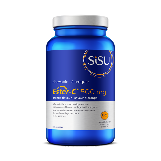 Sisu - Comprimés à croquer Ester-C 500 mg - Saveur orange | 90 comprimés*