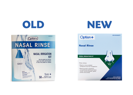Option+ Nasal Rinse Irrigation Kit | 50 Packets + 240 mL Bottle