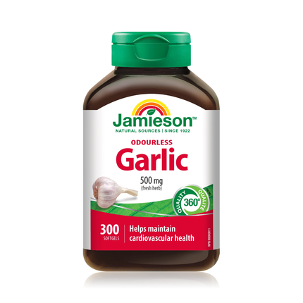 Jamieson - Odourless Garlic (Raw Herb) 500 mg | 300 Softgels