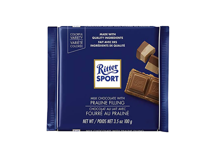 Ritter Sport - Barre de chocolat au lait fourrée au praliné | 100g