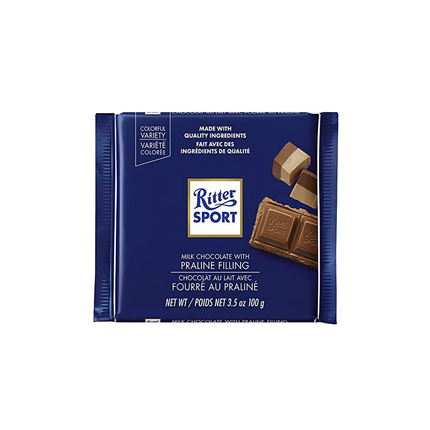 Ritter Sport - Barre de chocolat au lait fourrée au praliné | 100g