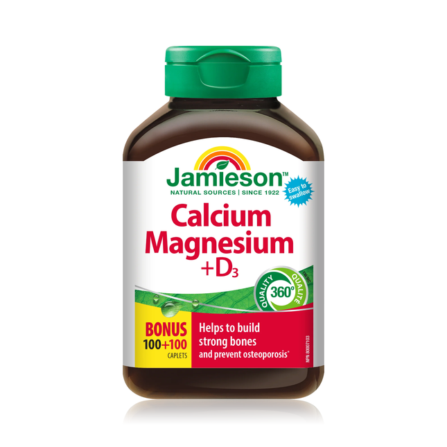 Jamieson - Calcium Magnésium + D3 | 200 comprimés