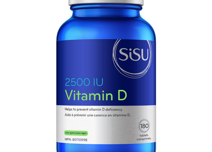 Sisu - Vitamine D 2500UI - pour la prévention de la carence en vitamine D | 180 comprimés*