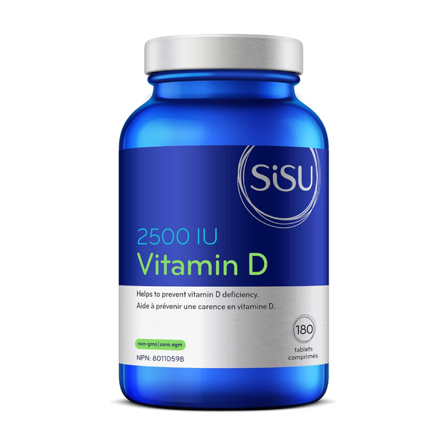Sisu - Vitamine D 2500UI - pour la prévention de la carence en vitamine D | 180 comprimés*