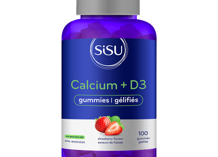 SISU - Calcium + D3 Gummies - Strawberry Flavour | 100 Gummies