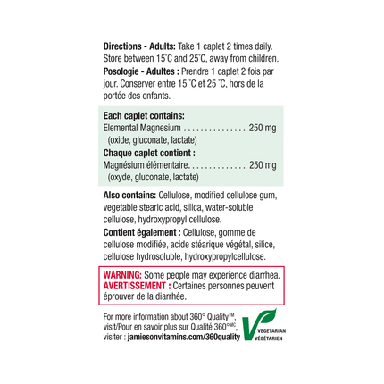 Jamieson - Magnésium Ultra-Force 250 mg | 90 comprimés pelliculés