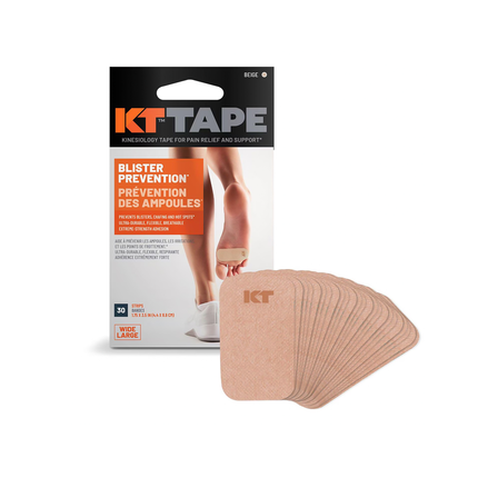 KT Health - Bandes larges de prévention des ampoules 4,4 cm x 8,9 cm | 30 bandes