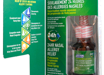 Option+ Fluticasone Propionate Aqueous Solution 24HR Nasal Allergy Relief | 60 Sprays