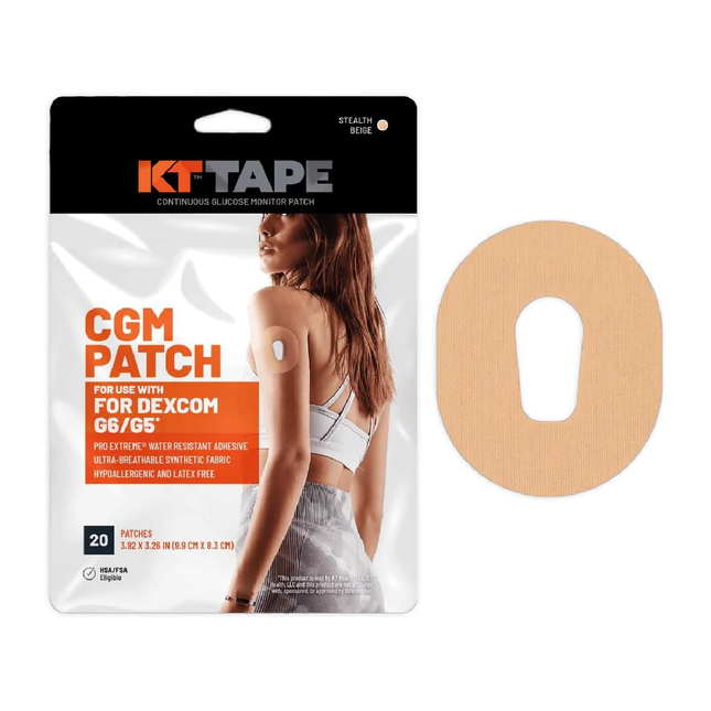 KT Tape - Patch CGM pour DEXCOM G6/G5 | 20 patchs