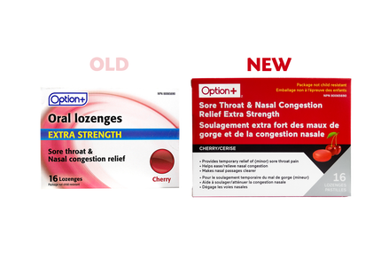 Option+ Extra Strength Oral Lozenges - Cherry Flavour | 16 Lozenges