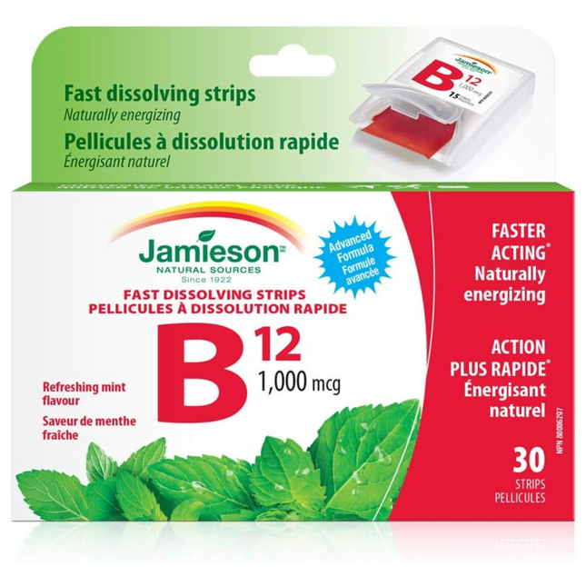 Jamieson - B12 Fast Dissolving Strips, 1000mcg | 30 strips