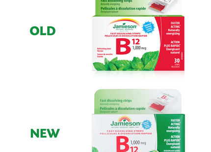 Jamieson - B12 Fast Dissolving Strips, 1000 mcg | 2 x 15 Strips