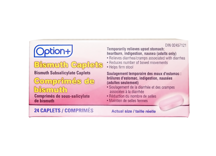 Option+ Sous-salicylate de bismuth 262 mg | 24 caplets