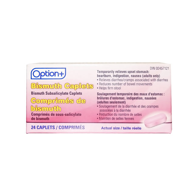 Option+ Sous-salicylate de bismuth 262 mg | 24 caplets
