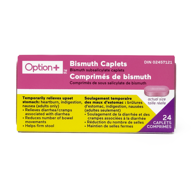 Option+ Bismuth Subsalicylate 262 mg | 24 Caplets