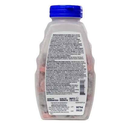 Option+ Antiacide au calcium extra fort, saveur baies assorties | 100 comprimés à croquer