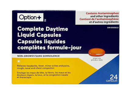 Option+ Capsules liquides complètes de jour | 24 gélules