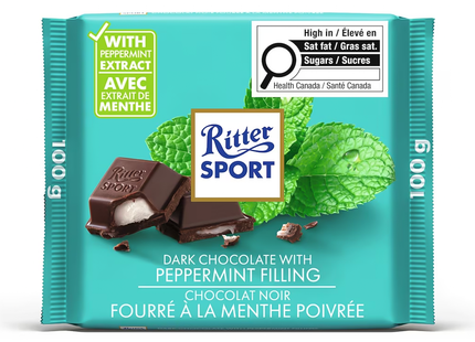 Ritter Sport - Dark Chocolate Bar with Peppermint Filling | 100 g