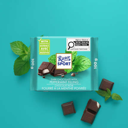 Ritter Sport - Dark Chocolate Bar with Peppermint Filling | 100 g