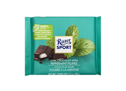 Ritter Sport - Dark Chocolate Bar with Peppermint Filling | 100 g