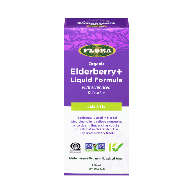 Flora - Organic Sambu Guard Elderberry+ Liquid Formula - Cold & Flu | 250 mL