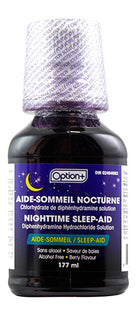 Solution d'aide au sommeil nocturne Option+ - Saveur de baies | 177 ml