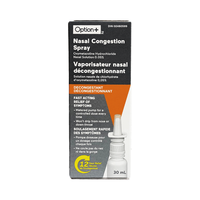 Option+ Spray contre la congestion nasale avec pompe dosée | 30 ml