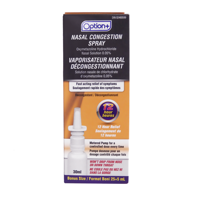 Option+ Nasal Congestion Spray with Metered Pump | 30 mL