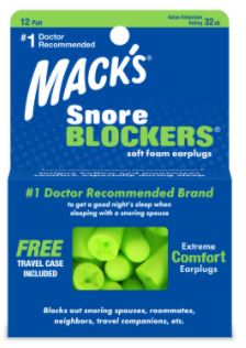 Mack's Snore Blockers Soft Foam Earplugs | 12 Pairs
