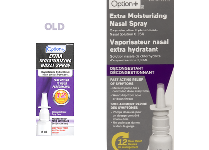 Option+ Extra Moisturizing Nasal Spray with Metered Pump | 15 mL