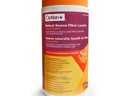 Option+ Laxatif à base de fibres naturelles Texture lisse, saveur d'orange | 360 g