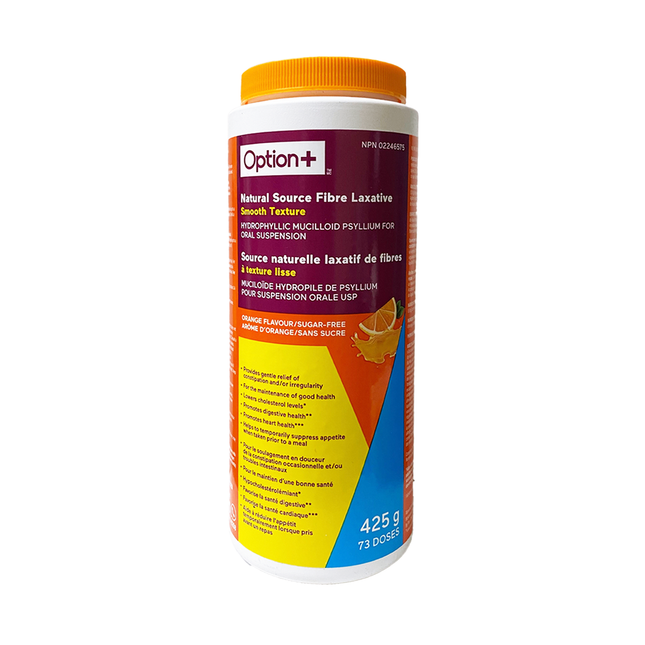 Option+ Natural Source Fibre Laxative Smooth Texture, Orange Flavour/Sugar-Free | 425 g