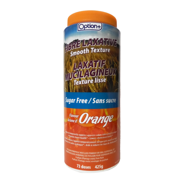 Option+ Laxatif en fibres à texture lisse - Saveur d'orange | 425g
