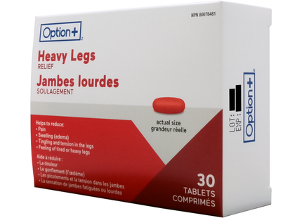 Option+ Soulagement des jambes lourdes | 30 comprimés