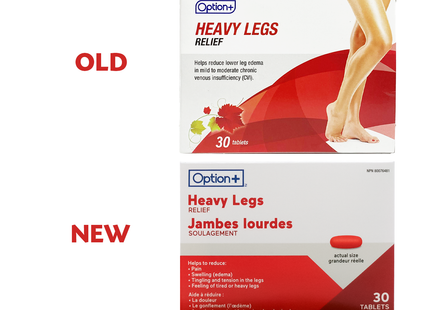 Option+ Soulagement des jambes lourdes | 30 comprimés