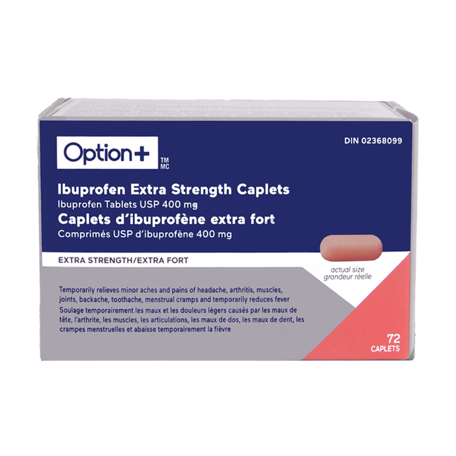 Option+ Ibuprofène 400 mg, extra fort | 72 comprimés