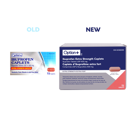 Option+ Ibuprofen 400 mg, Extra Strength | 72 Caplets
