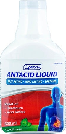 Liquide antiacide Option+ - Saveur menthe | 600 ml
