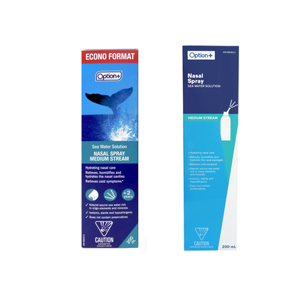 Option+ Sea Water Solution Nasal Spray Medium Stream | 200 mL