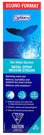 Option+ Sea Water Solution Nasal Spray Medium Stream | 200 ml