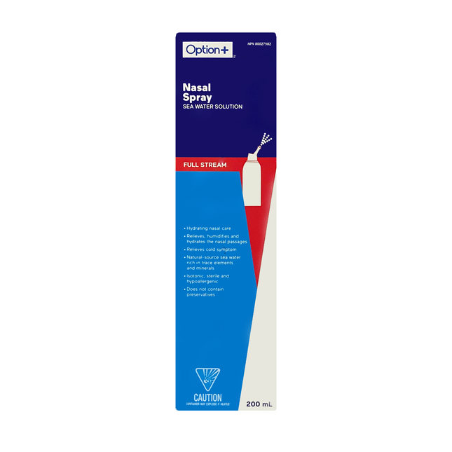 Option+ Solution d'eau de mer Spray nasal à jet complet | 200 ml