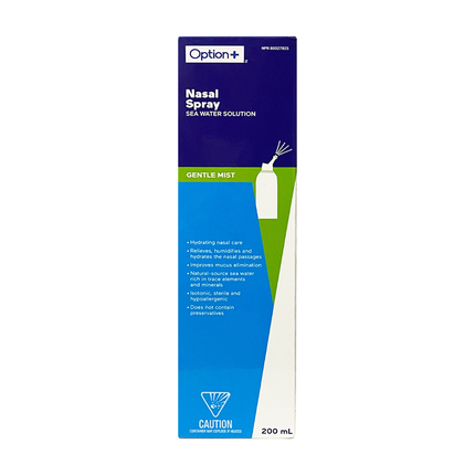 Option+ Solution d’eau de mer Vaporisateur nasal Brume douce | 200 mL
