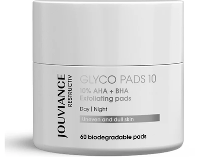 Jouviance - Restructiv Glyco Pads 10% AHA + BHA Exfoliating Pads | 60 Biodegradable Pads