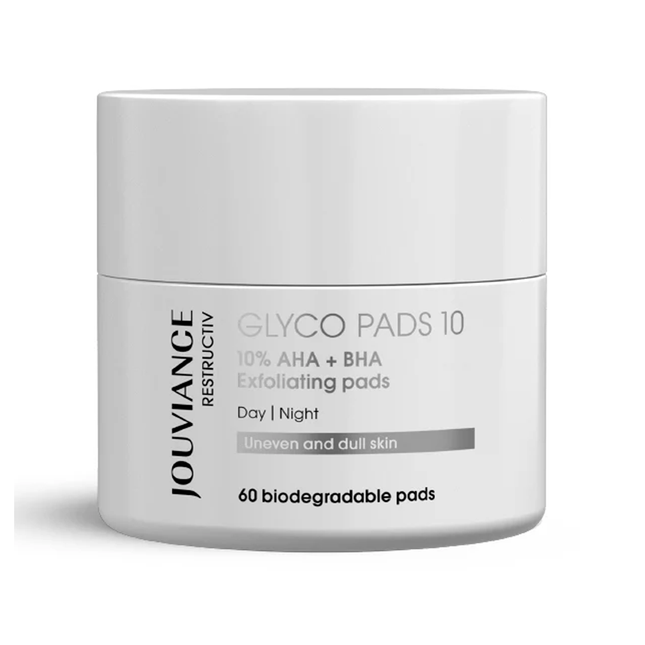 Jouviance - Restructiv Glyco Pads 10% AHA + BHA Exfoliating Pads | 60 Biodegradable Pads