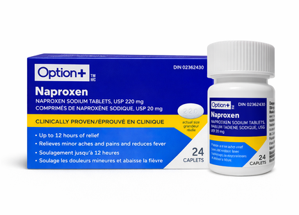 Option+ Naproxen Sodium Tablets USP 220 mg | 24 Caps