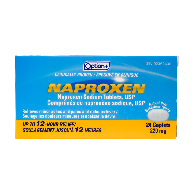 Option+ - Naproxen Sodium Tablets USP 220 MG - 12HR | 24 Caps