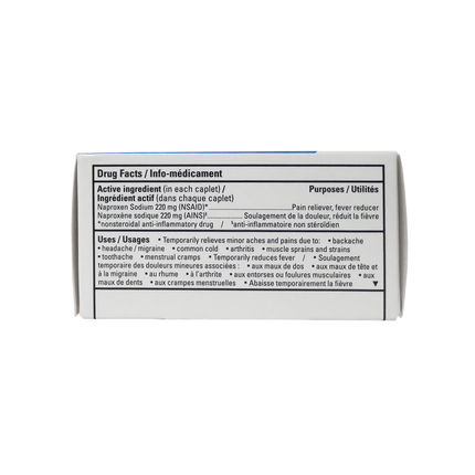 Option+ Comprimés de naproxène sodique USP 220 MG - 12HR | 100 capsules