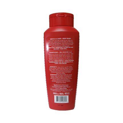 Option+ Nettoyant cheveux et corps pour hommes double action 2 en 1 - Parfum frais | 532 ml