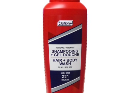 Option+ - Hair + Body Wash For Men Double Action 2IN1 - Fresh Scent | 532 mL