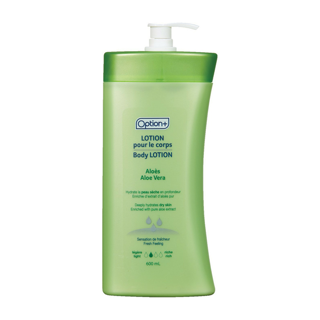 Option+ Lotion pour le corps à l’aloe vera | 600 ml